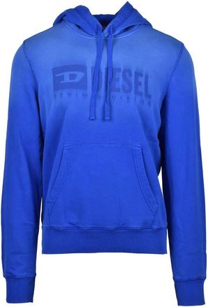 Diesel Blue Cotton Mens Hoodie