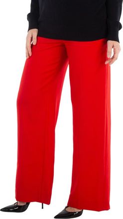 Burberry Wide-Leg Tailored TB Trousers, Brand Size 6 (US Size 4)