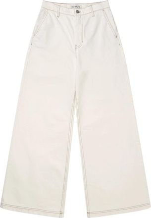 Munthe Wide Broeken - Dames - Wijde Broeken - Wit - 2XL - Broeken