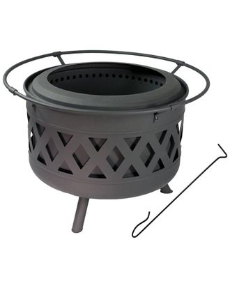 Sunnydaze Crossweave Outdoor Wood-Burning Steel Smokeless Fire Pit