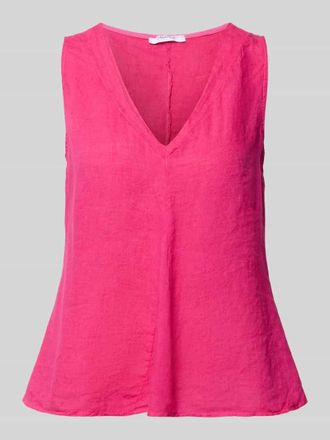 Zabaione Blusentop aus Leinen Modell Lu44cia in Pink, Gr&ouml;&szlig;e XXL