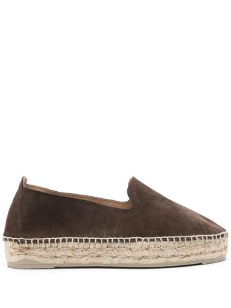 Maneb&igrave; round-toe suede espadrilles - Brown