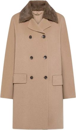 Seventy Dubbele-breasted jas - Dames - Mantel - Beige - S - Wol - Jassen