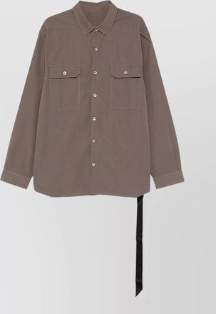 Rick Owens jumbo cotton overshirt long sleeves chest pockets