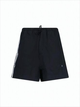 Yohji Yamamoto Minimalist Black Shorts With Vertical Stripe Detail