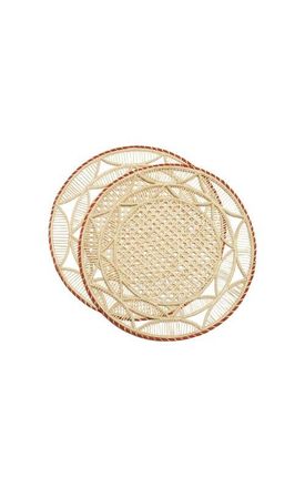 La DoubleJ Raffia Placemats Set Of 2 in Sol Mattone at Nordstrom