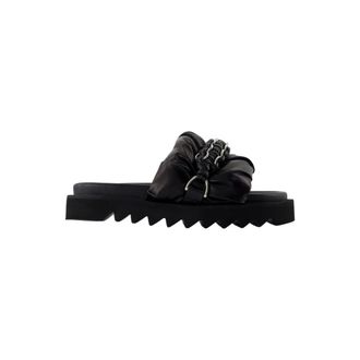 Toga Archives Sandalen met kettingdetail van leer - Dames - Sandalen - Zwart - 41 EU - Leer - Schoenen