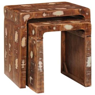 Berkfield Home Modern End Tables Multicolour Solid reclaimed wood