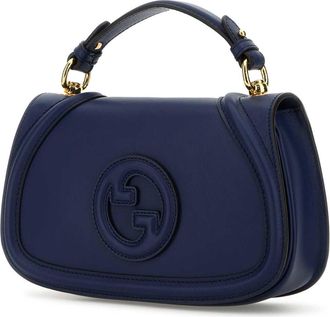 Gucci Womens Blondie Shoulder Bag Navy Calf Skin