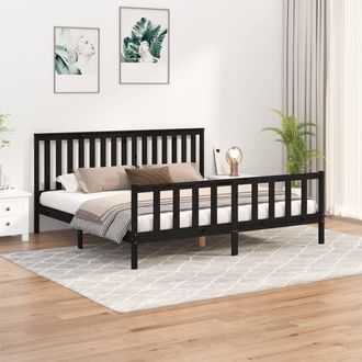 vidaXL Vidaxl - Estructura De Cama Con Cabecero Madera De Pino Negro 200x200cm