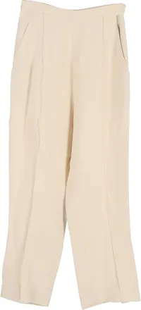 Khaite broek met wijde pijpen in cr&egrave;mekleurige viscose