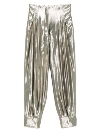 Philosophy di Lorenzo Serafini lam&eacute; trousers - women - Silk/Polyester/Viscose - 42 - Gold