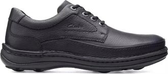 Clarks Nature Three - Heren - Veterschoenen - Zwart - 42 1/2 EU - Leer - Schoenen