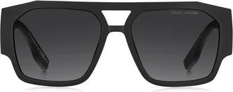 Marc Jacobs 55mm Navigator Sunglasses in Matte Black/Dark Grey Sf at Nordstrom