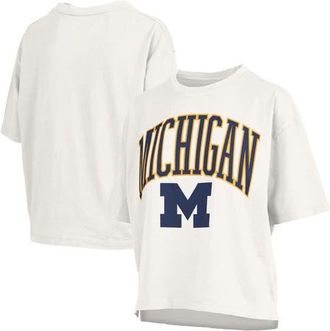 Pressbox Womens Pressbox White Michigan Wolverines Nelson Arch Over Logo Waist Length Oversized Slub T-Shirt at Nordstrom, Size Xx-Large