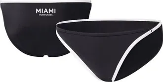 G-III 4Her by Carl Banks Womens G-III 4Her by Carl Banks Black Miami Hurricanes Play Action Bikini Bottoms at Nordstrom, Size Medium