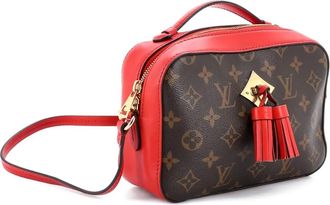 Louis Vuitton Saintonge Handbag leren crossbodytas met monogram canvas - Bruin