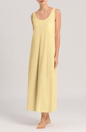 Hanro Cotton Deluxe Long Tank Gown in Vanilla Highlight at Nordstrom, Size X-Small