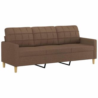 vidaXL Sof&aacute; De 3 Plazas De Tela Marr&oacute;n 180 Cm Vidaxl