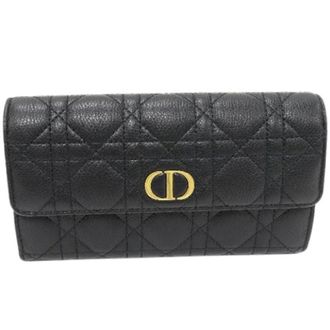 Dior Pre-owned Caro Portafoglio Lungo in Pelle di Vitello - - Pre-owned - Donna - Nero - ONE SIZE