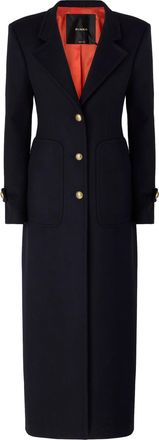 Pinko Navy Blue Wool Cashmere Coat