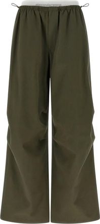 Alexander Wang Broeken, Dames, Groen, 2Xs, Katoen, Mid-rise Trainingsbroek