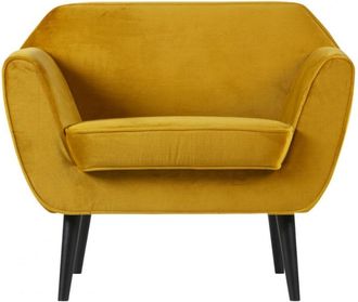 Woood Sill&oacute;n de terciopelo suave en amarillo ocre