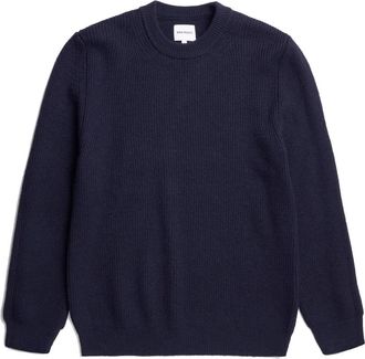 Norse Projects Geribbelde Sweater met Ronde Hals - Heren - Ronde hals truien - Blauw - M - Katoen - Truien & Vesten