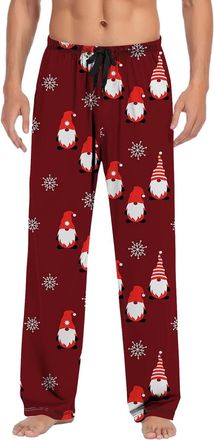 Generic Christmas Pj Bottoms Men - Lounge Pants Mens Elastic Waist Comfort Stretch Drawstring Trousers Funny Print Xmas Pyjama Pants Loose Casual Straight Leg