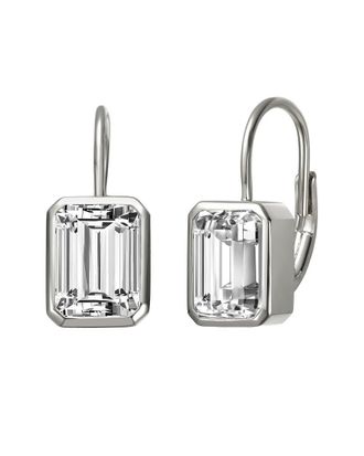 Genevive Silver Cz Drop Earrings