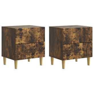 vidaXL Armario De Noche 2 Pcs Roble Ahumado 43 X 34,5 X 48 Cm Vidaxl