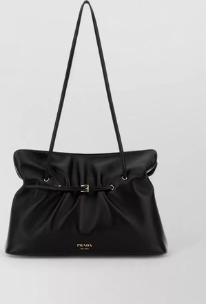 Prada nappa leather shoulder bag with long straps