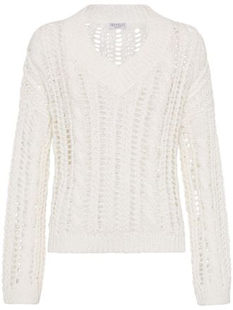 Brunello Cucinelli Opengebreide trui - Wit