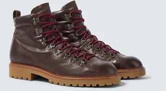 Eleventy Leather lace-up boots