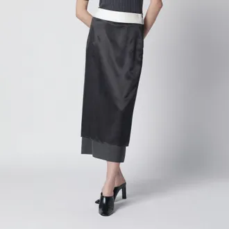 R&oacute;he Dark grey inside-out midi skirt