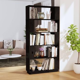vidaXL Vidaxl - Estanter&iacute;a/divisor De Espacios Madera Pino Negro 80x25x163,5 Cm
