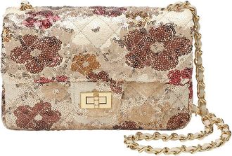 Tiffany & Fred Sequin & Leather Quilted Shoulder Bag