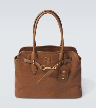 Miu Miu Aventure leather tote bag