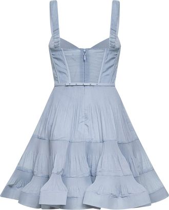 Zimmermann Pleated Bustier Mini Dress - Blue