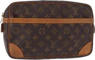 Louis Vuitton Pre-owned Vintage Canvas Clutch - Dames - Vintage Clutch - Bruin - ONE Size - Vintage