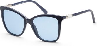 Swarovski Womens 55mm Shiny Blue Sunglasses