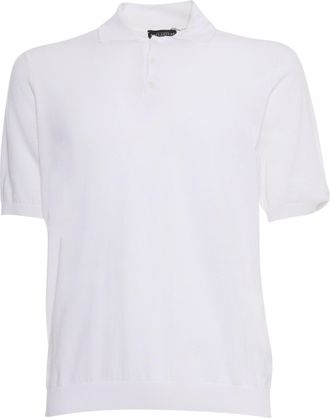 Ballantyne White Cotton Polo