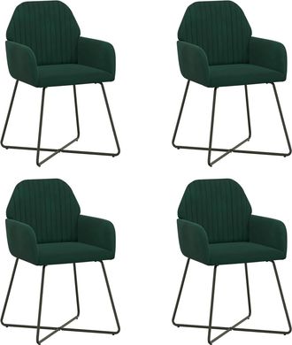 vidaXL Sillas De Comedor 4 Uds. Terciopelo Verde Oscuro Vidaxl