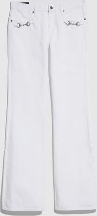 Gucci Cotton Denim Pants With Horsebit, White