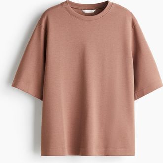 H&M Kastiges T-Shirt aus Interlock-Jersey - Orange