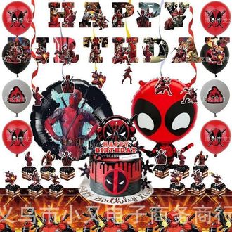 OEM Decoraciones De Cumplea&ntilde;os Dead Pool Globos Decoraci&oacute;n De Fiesta Suministros Dead Pool
