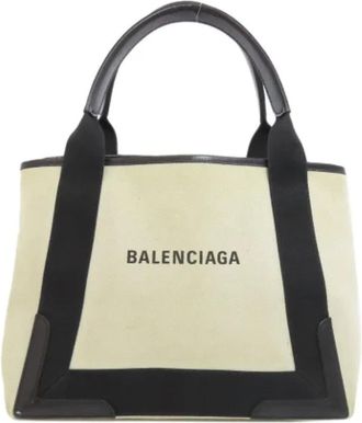 Balenciaga Pre-owned Tote Bags, female, Beige, Size: ONE SIZE Pre-owned Canvas handbags