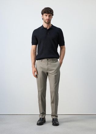 Mango Pantaloni twill 100% cotone slim-fit beige - Uomo - 44 - MANGO MAN