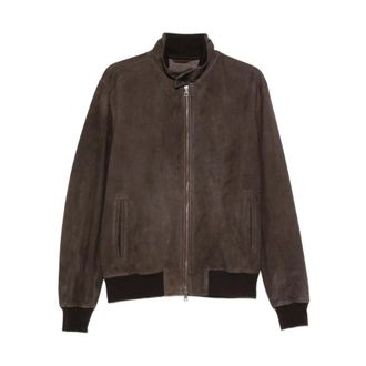 Boglioli Bomber Jackets, male, Brown, Size: 2XL Suede Bomber