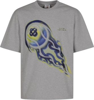 Casablanca T-Shirts, male, Gray, S, Flaming Tennis Ball Oversized T-Shirt